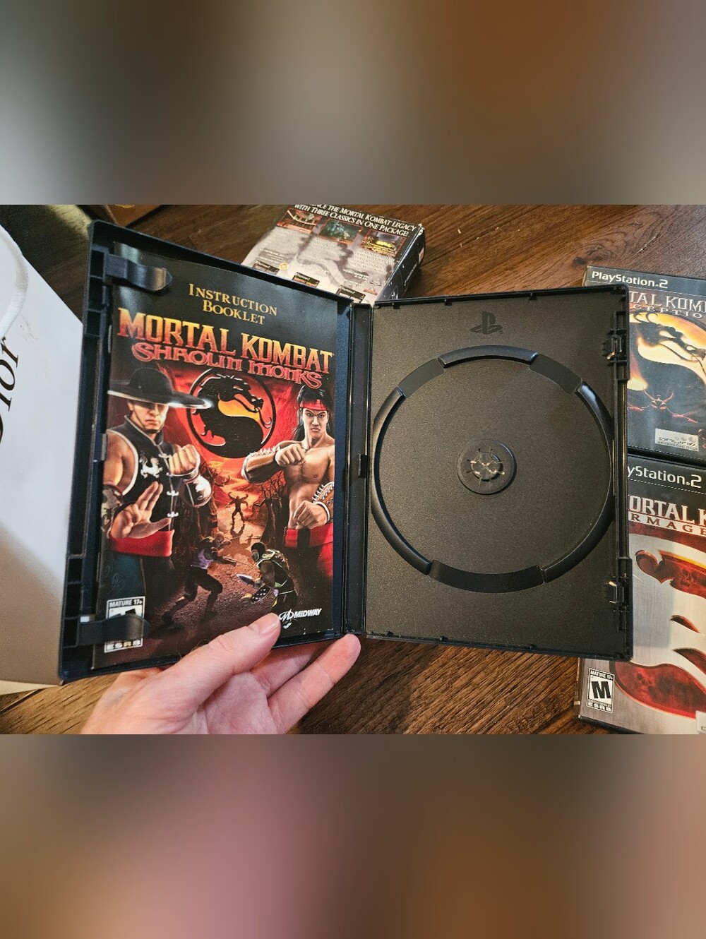 Mortal Kombat Shaolin Monks PlayStation 2 PS2 Game M Midway Case Manual NO GAME.